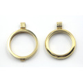 18k oro plateado redondo Locket para colgante collar